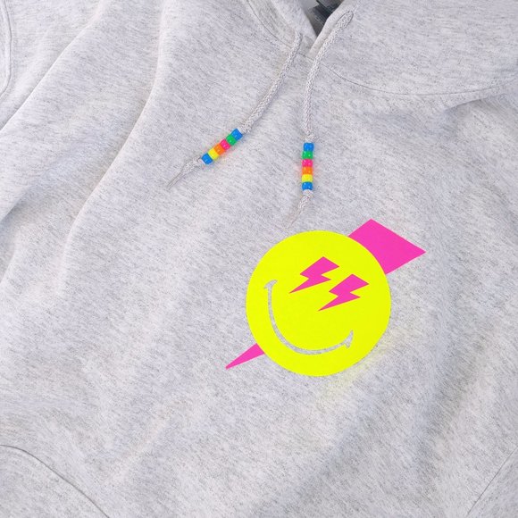 Smiley Face Lightning Bolt Hoodie - Picture 4 of 8